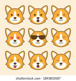 Vector set of funny cartoon dogs - illustration in flat style