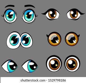 Vector Set Beautiful Cartoon Eyes Stock Vector (Royalty Free) 1439752250
