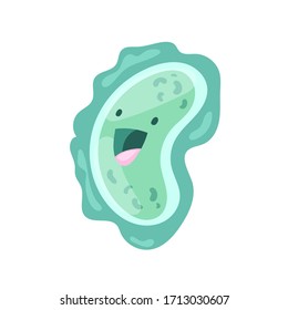 Vector set of funny cartoon virus, bacteria, germ, microbe or pathogen character. Emoticon monster of bacterial infection or illness in microbiology illustration isolated on white background