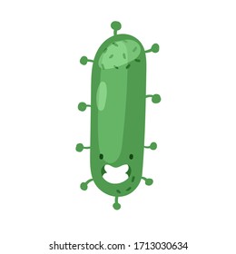 Vector set of funny cartoon virus, bacteria, germ, microbe or pathogen character. Emoticon monster of bacterial infection or illness in microbiology illustration isolated on white background