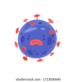 Vector set of funny cartoon virus, bacteria, germ, microbe or pathogen character. Emoticon monster of bacterial infection or illness in microbiology illustration isolated on white background
