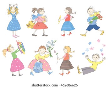 Vector set. Funny Children