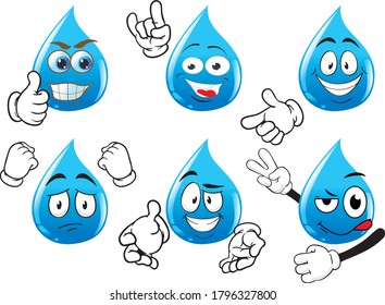 Vector Set Funny Mascots Resembling Water Stock Vector (Royalty Free ...