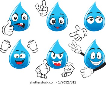 Vector Set Funny Mascots Resembling Water Stock Vector (Royalty Free ...