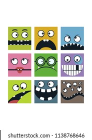 Vector Set of Funny Monsters 