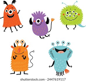 Vector set of funny monsters