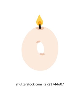 Vector conjunto de velas de números divertidos. Lindas velas de cera en forma de números. Colección de quemar velas de pastel de cumpleaños. Velas del año de Edad para el aniversario, cumpleaños.
