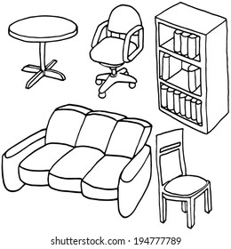 vector set of furniture