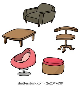 vector set of furniture
