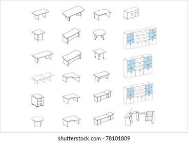 vector set of furniture
