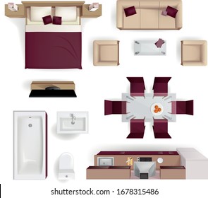 plan view furniture clipart pictures