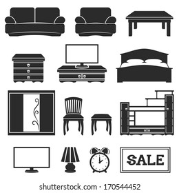 Vector set. Furniture icons.