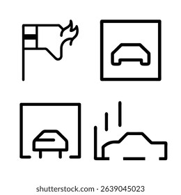 A vector set of furniture icons symbolizing office equipment like printers and beds for web and business design
