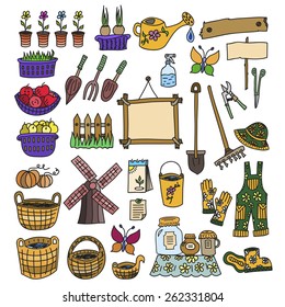 vector set of gardening