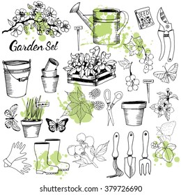 Vector set of gardening