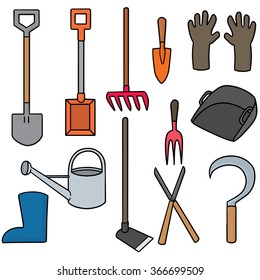 vector set of gardening equipment