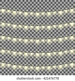 Vector  Set Of Garlands Light On A Transparent Background