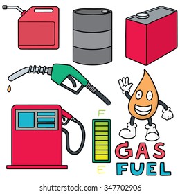 vector set of gas station
