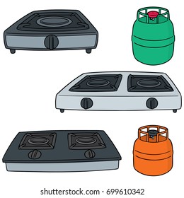 vector set of gas stove