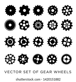 Vector set of gear wheels. Vector Illustration. EPS 10