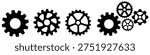 vector set Gears and Cogs Mechanical Parts icon. industrial symobl design illustration