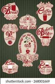 Vector set of generic food and drink product labels