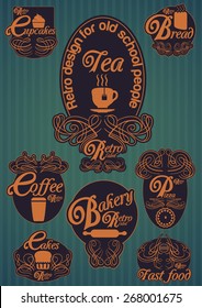 Vector set of generic food and drink product labels