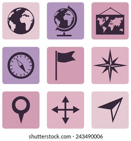 Vector Set of  Geography Icons.