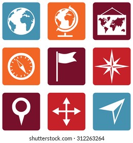 Vector Set of  Geography Icons.