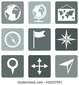 Vector Set of  Geography Icons.