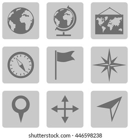 Vector Set of  Geography Icons.