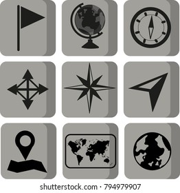 Vector Set of Geography Icons.