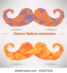 Vector set of geometric hipster mustache