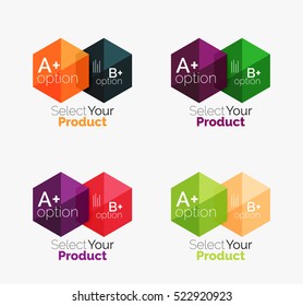 Vector set of geometric paper business infographics layouts