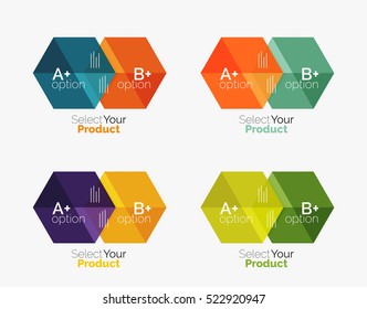 Conjunto de vectores de diseños de infografías de negocios de papel geométrico