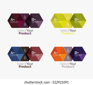 Vector set of geometric paper business infographics layouts