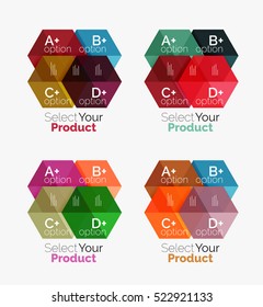 Vector set of geometric paper business infographics layouts
