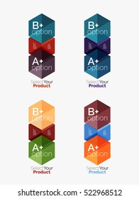 Vector set of geometric paper business infographics layouts