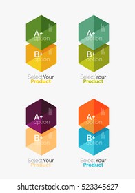 Vector set of geometric paper business infographics layouts
