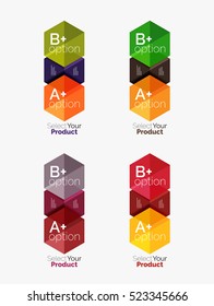 Vector set of geometric paper business infographics layouts