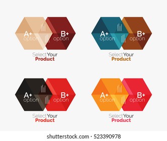 Conjunto de vectores de diseños de infografías de negocios de papel geométrico