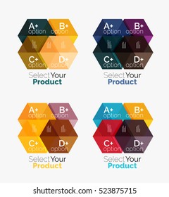 Vector set of geometric paper business infographics layouts