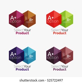 Vector set of geometric paper business infographics layouts