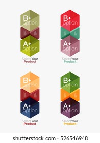 Vector set of geometric paper business infographics layouts