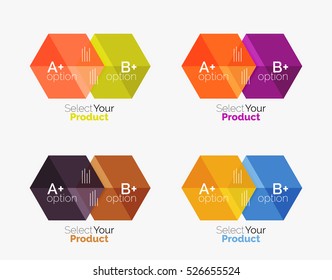 Conjunto vetorial de layouts de infográficos empresariais de papel geométrico