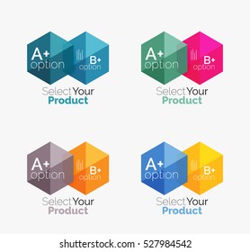 Vector set of geometric paper business infographics layouts