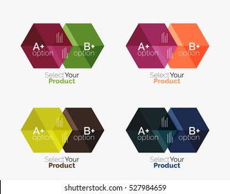 Conjunto de vectores de diseños de infografías de negocios de papel geométrico