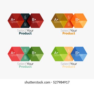 Vector set of geometric paper business infographics layouts