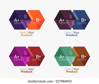Vector set of geometric paper business infographics layouts