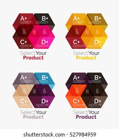 Vector set of geometric paper business infographics layouts